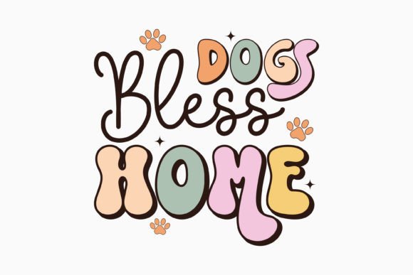 Dogs Bless Home Retro