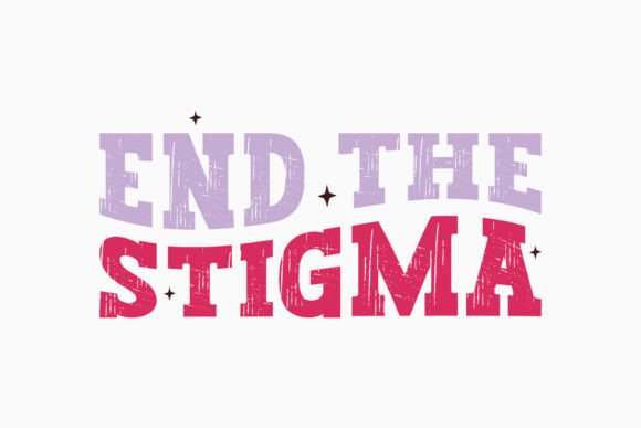 Retro Mental Health Quote SVG End the