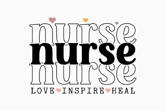 Retro Nurse Quote SVG Love Inspire Heal