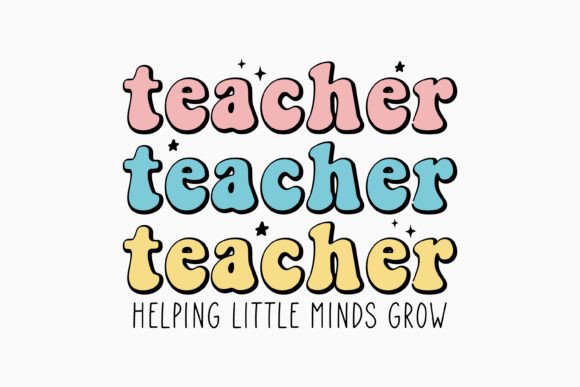 Teacher Helping Little Minds Grow Retro